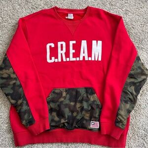 🔴Wu-Tang Sweater Size 3XL CREAM Red Crewneck Raekwon Gza Wu-Wear